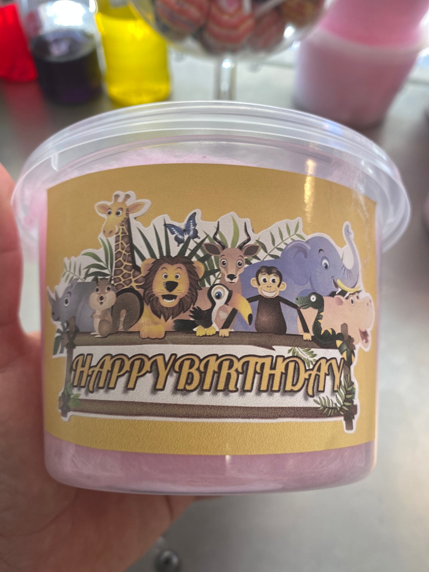 Happy Birthday Jungle Fairy Floss Tubs